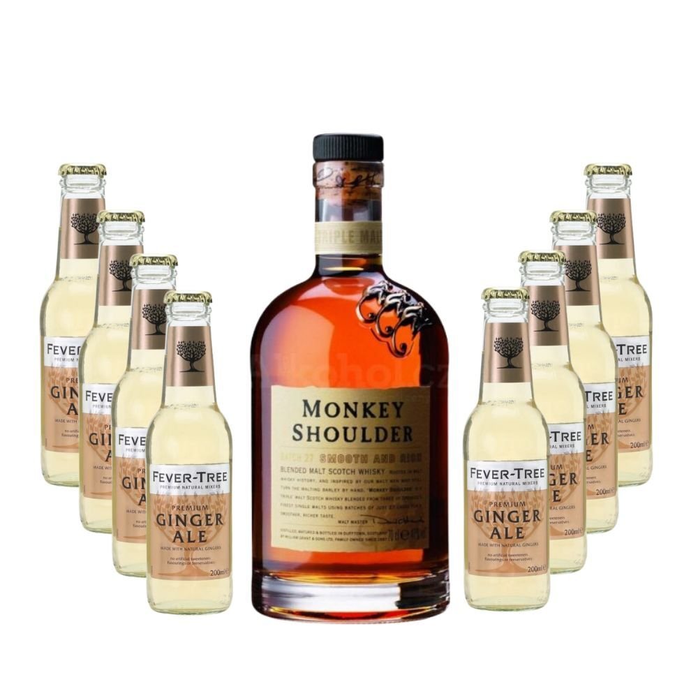 Párty set Monkey Shoulder 0,7l 40% + 8x Fever Tree Ginger Ale 0,2l